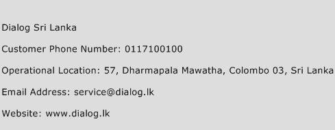 Dialog Sri Lanka Phone Number Customer Service