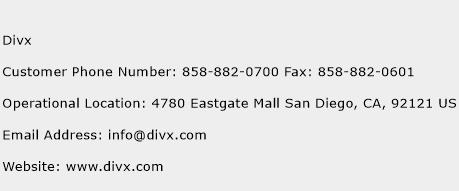 Divx Phone Number Customer Service
