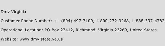 Dmv Virginia Phone Number Customer Service