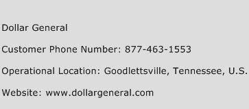 Dollar General Phone Number Customer Service