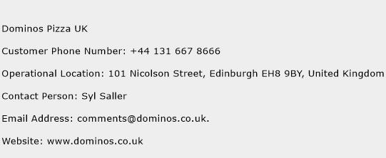Dominos Pizza UK Phone Number Customer Service
