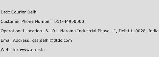 Dtdc Courier Delhi Phone Number Customer Service