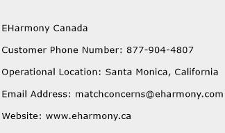 EHarmony Canada Phone Number Customer Service