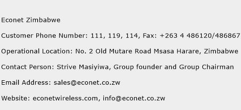 Econet Zimbabwe Phone Number Customer Service