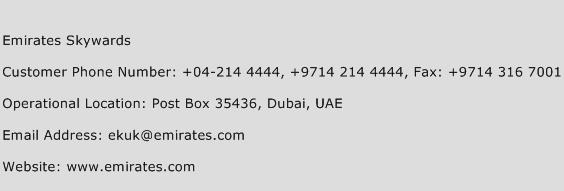Emirates Skywards Phone Number Customer Service