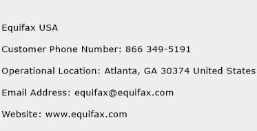 Equifax USA Phone Number Customer Service