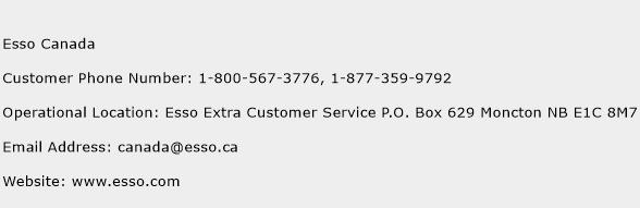 Esso Canada Phone Number Customer Service