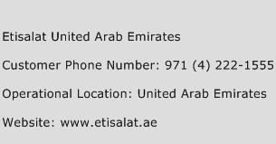 Etisalat United Arab Emirates Phone Number Customer Service