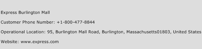 Express Burlington Mall Phone Number Customer Service