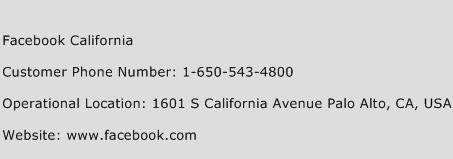 Facebook California Phone Number Customer Service