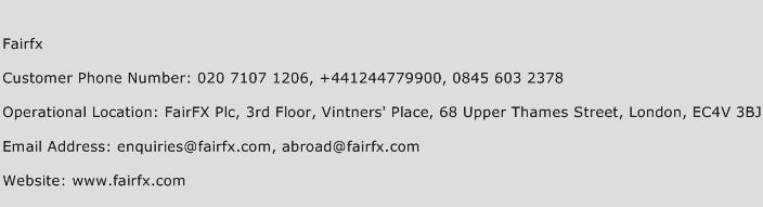 Fairfx Phone Number Customer Service