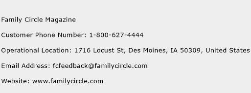 Family Circle Magazine Phone Number Customer Service