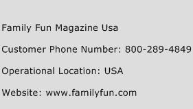 Family Fun Magazine Usa Phone Number Customer Service