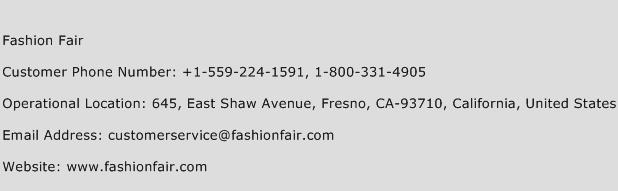Fashion Fair Phone Number Customer Service