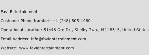 Favi Entertainment Phone Number Customer Service