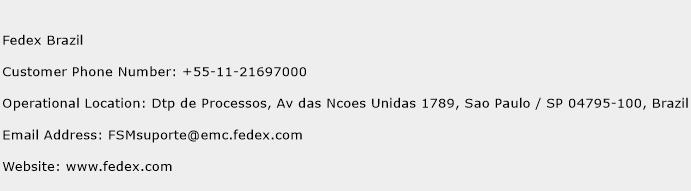 Fedex Brazil Phone Number Customer Service