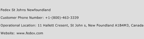 Fedex St Johns Newfoundland Phone Number Customer Service