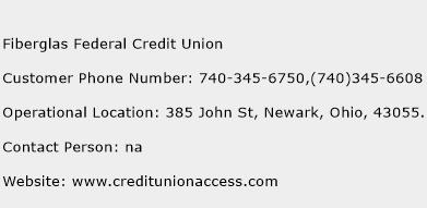 Fiberglas Federal Credit Union Phone Number Customer Service