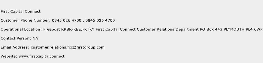 First Capital Connect Phone Number Customer Service