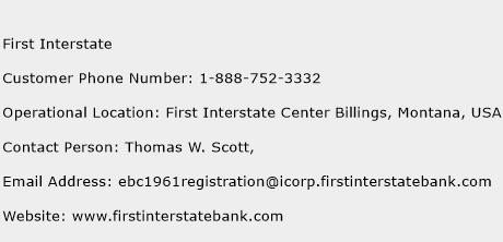 First Interstate Phone Number Customer Service