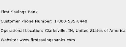 First Savings Bank Phone Number Customer Service