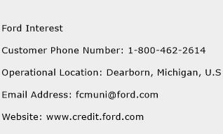 Ford Interest Phone Number Customer Service