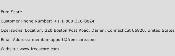 Free Score Phone Number Customer Service