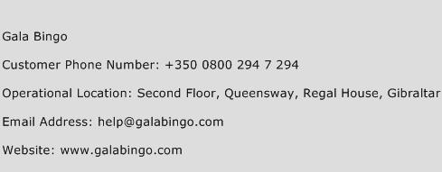 Gala Bingo Phone Number Customer Service