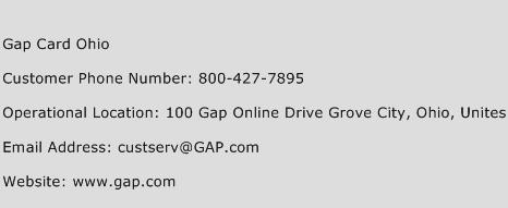 Gap Card Ohio Phone Number Customer Service