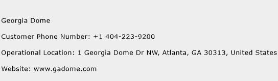 Georgia Dome Phone Number Customer Service