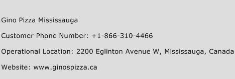 Gino Pizza Mississauga Phone Number Customer Service