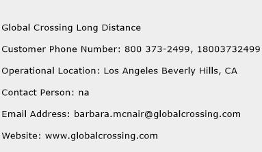 Global Crossing Long Distance Phone Number Customer Service