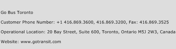 Go Bus Toronto Phone Number Customer Service