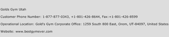 Golds Gym Utah Phone Number Customer Service