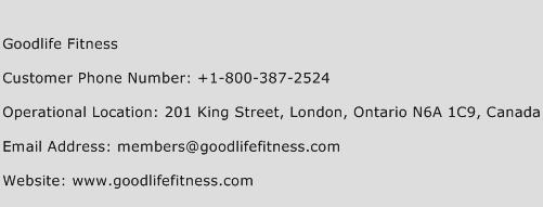 Goodlife Fitness Phone Number Customer Service