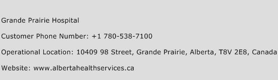 Grande Prairie Hospital Phone Number Customer Service