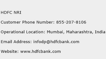 HDFC NRI Phone Number Customer Service