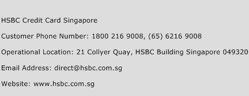 HSBC Credit Card Singapore Phone Number Customer Service