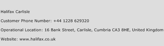 Halifax Carlisle Phone Number Customer Service