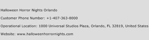 Halloween Horror Nights Orlando Phone Number Customer Service