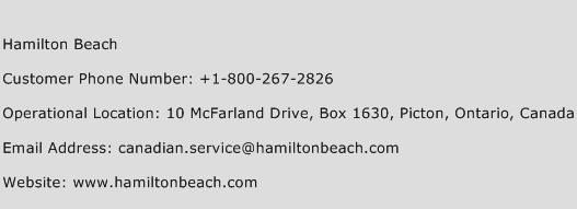 Hamilton Beach Phone Number Customer Service