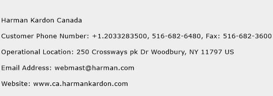 Harman Kardon Canada Phone Number Customer Service