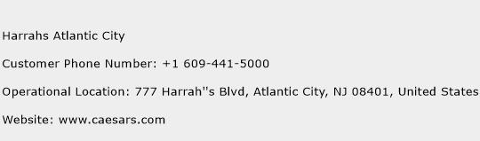 Harrahs Atlantic City Phone Number Customer Service