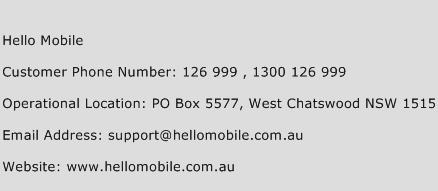 Hello Mobile Phone Number Customer Service
