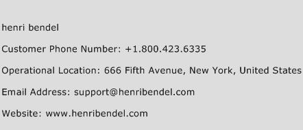 Henri Bendel Phone Number Customer Service