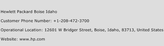 Hewlett Packard Boise Idaho Phone Number Customer Service