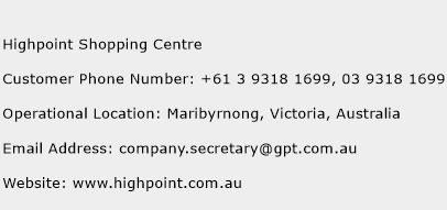 Highpoint Shopping Centre Phone Number Customer Service