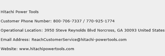Hitachi Power Tools Phone Number Customer Service