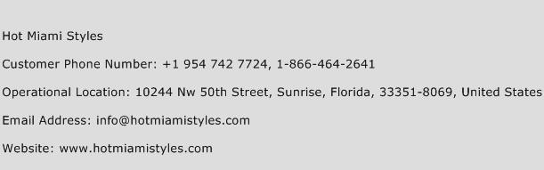 Hot Miami Styles Phone Number Customer Service