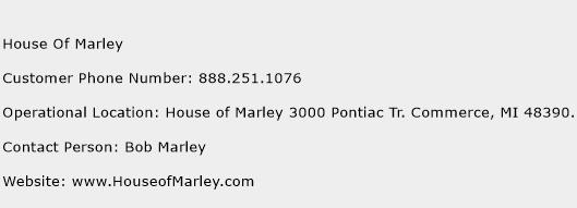 House Of Marley Phone Number Customer Service